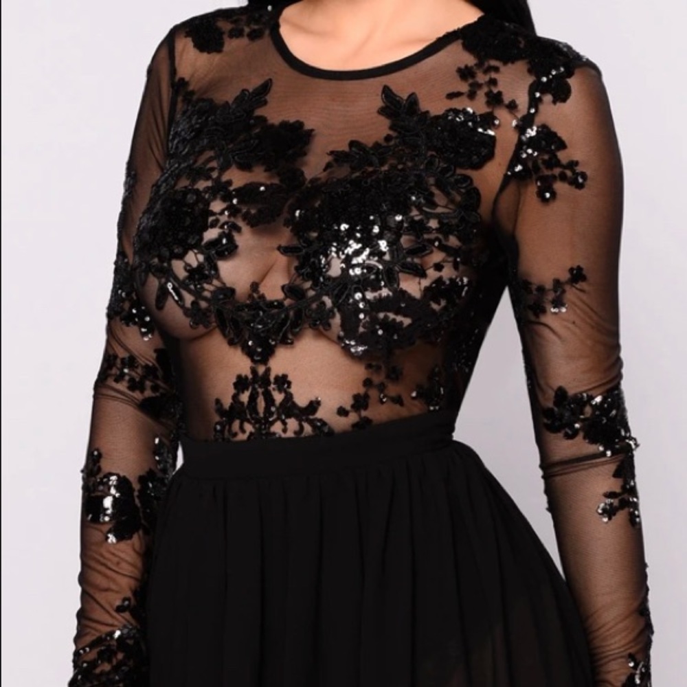 Venue Sequin Maxi Dress - Black